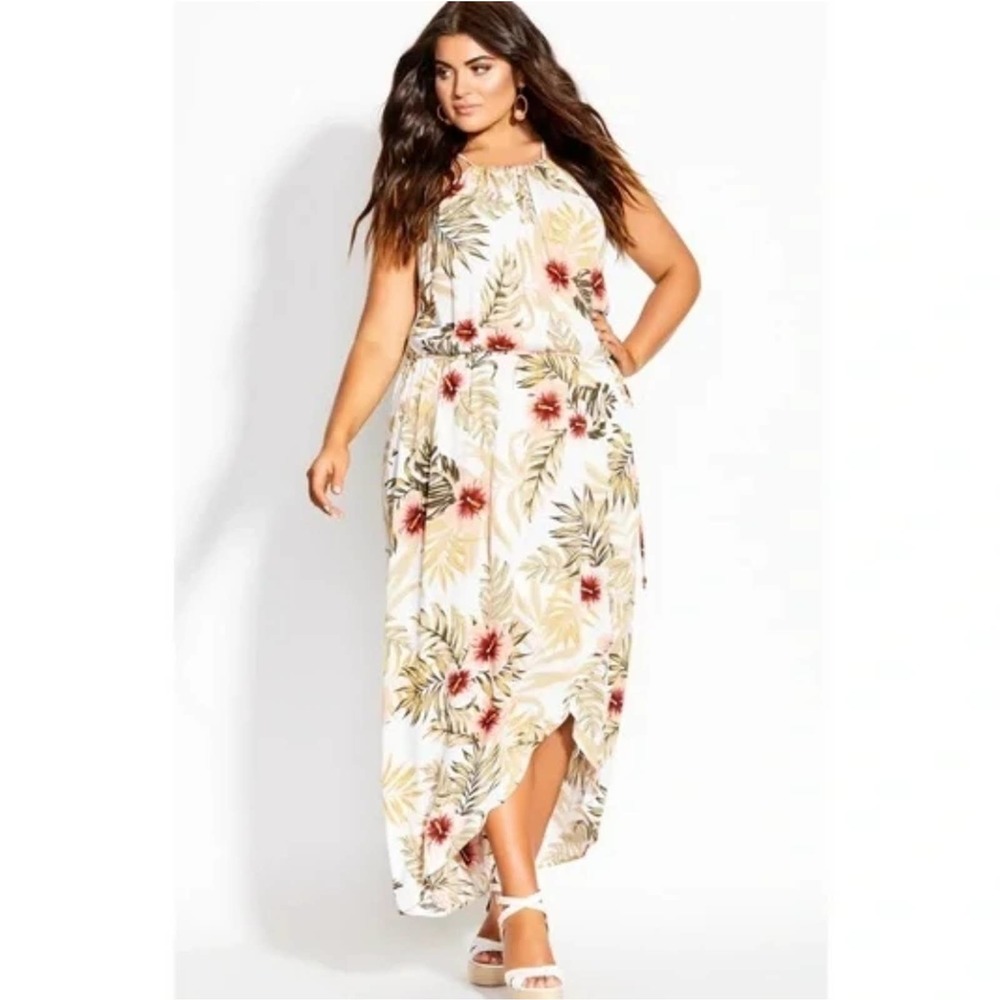 CITY Chic Floral Maxi high low Dress plus Size‎ XL 22 NEW!!!